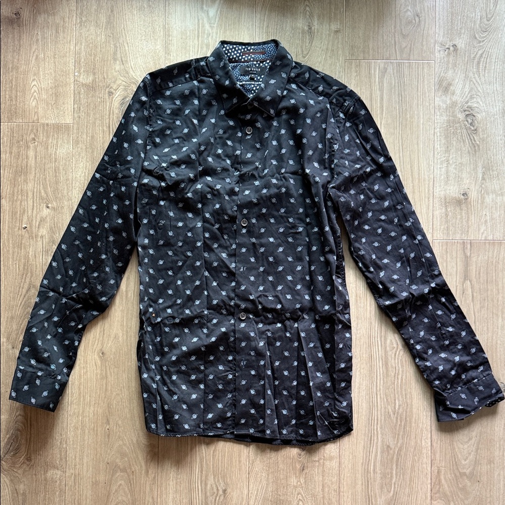 Ted Baker Black and White Saturn Patterned Shirt
